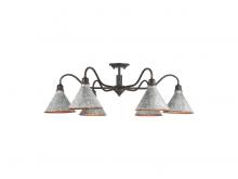  0877-6SF ABI-GV - Jasper 6-Light Semi-Flush in Antique Black Iron with Galvanized Steel